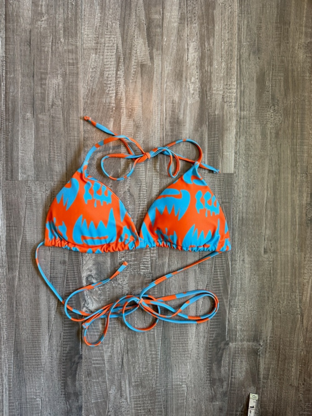 SHEIN Orange and Blue Triangle
Swim Top